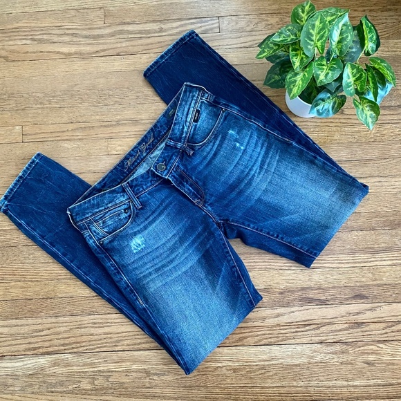 Mavi Gold Emma Slim Boyfriend Jeans Mid Rise Dark Wash Size 27 - Picture 1 of 12